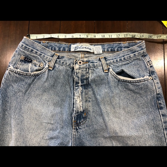 EXPRESS High Waisted Destructed Jeans Vintageish - Picture 2 of 4